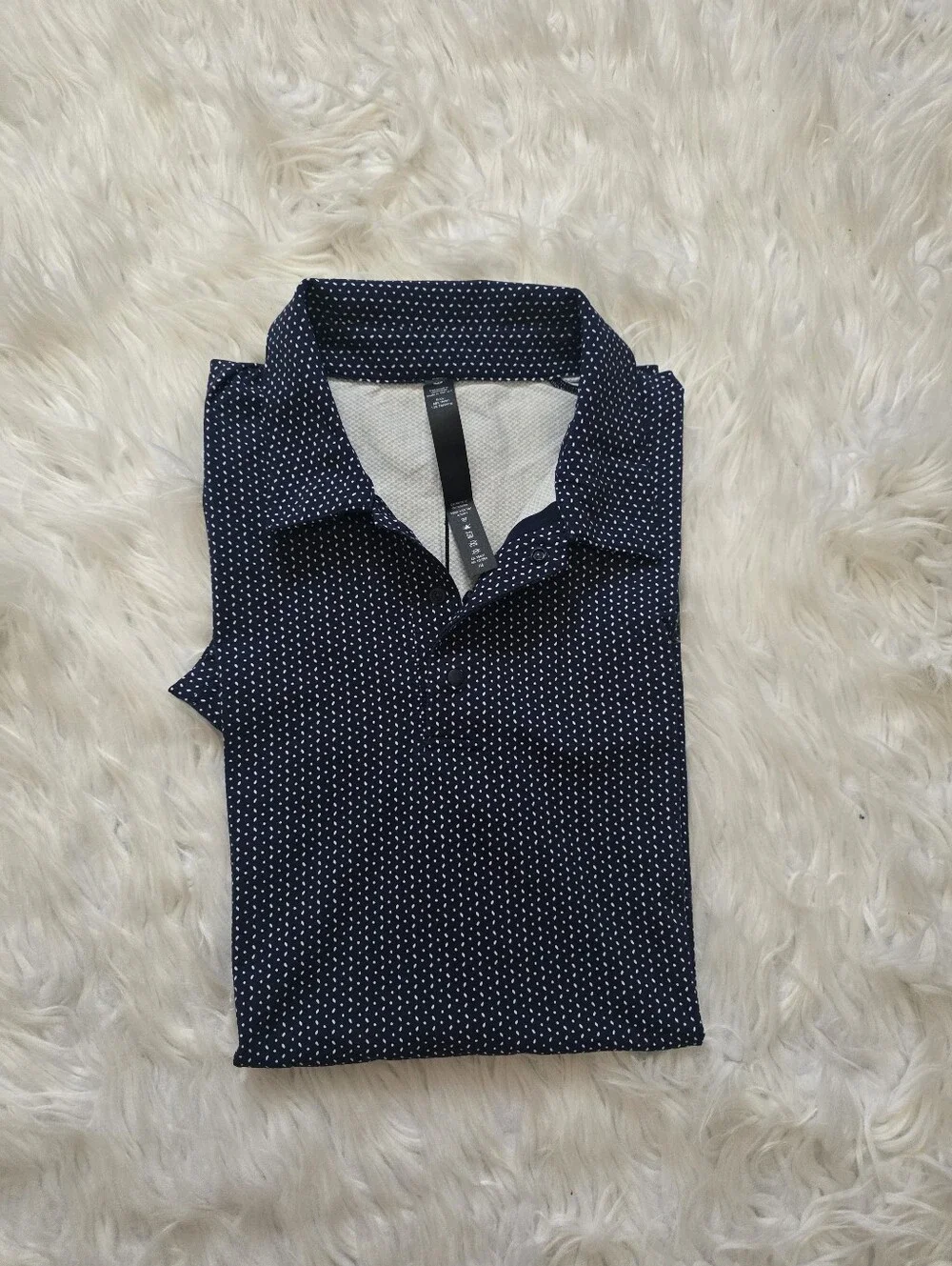 lululemon athletica Navy Button-Down with White Microdots